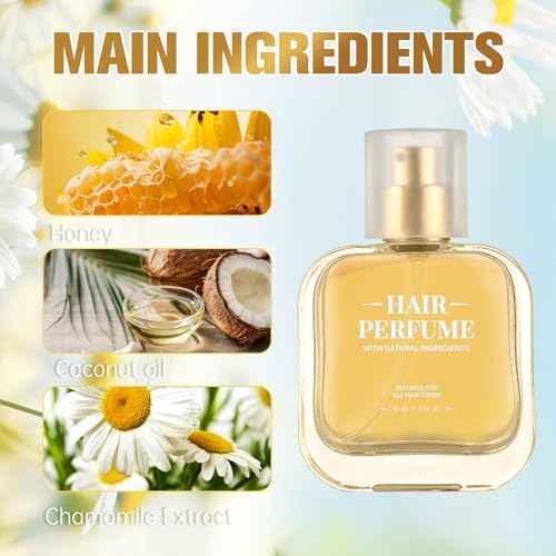 Hair Perfume for Women ? Fresh Hair Fragrance with Honey, Coconut Oil, and Chamomile Extract, Odor-Removing, Nourishing & Long-Lasting Scent for Smooth and Beautiful Hair