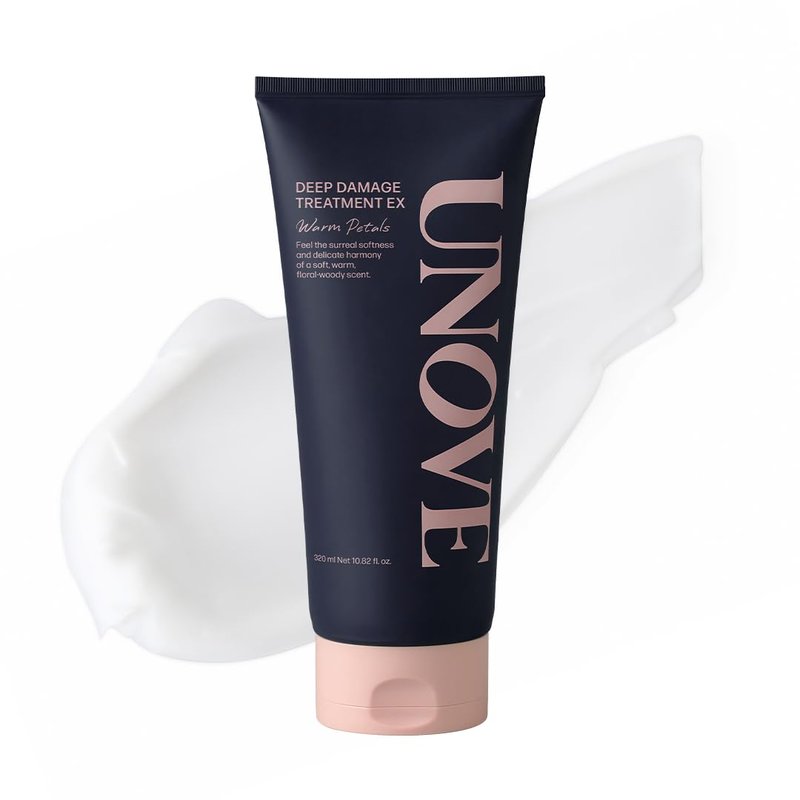 UNOVE Deep Damage Repair Hair Mask - Protein Hair Treatment & Hair Mask for Damaged Hair | Deep Conditioning & Keratin Hair Mask for Dry, Frizzy Hair | Korean Hair Care | Warm Petal, 10.82 fl oz