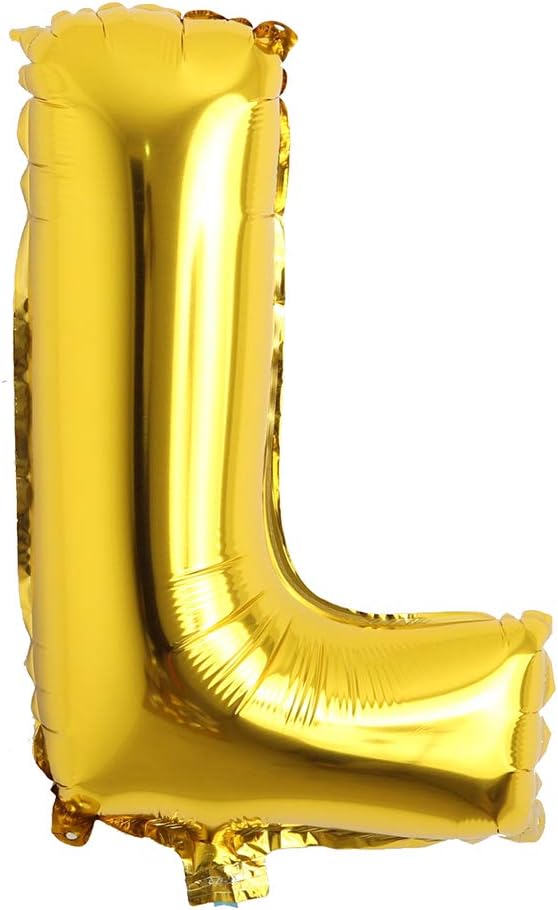 32 inch Letter Balloons Gold Alphabet Number Balloons Foil Mylar Party Wedding Bachelorette Birthday Bridal Shower Graduation Anniversary Celebration Decoration (32 inch L Gold)