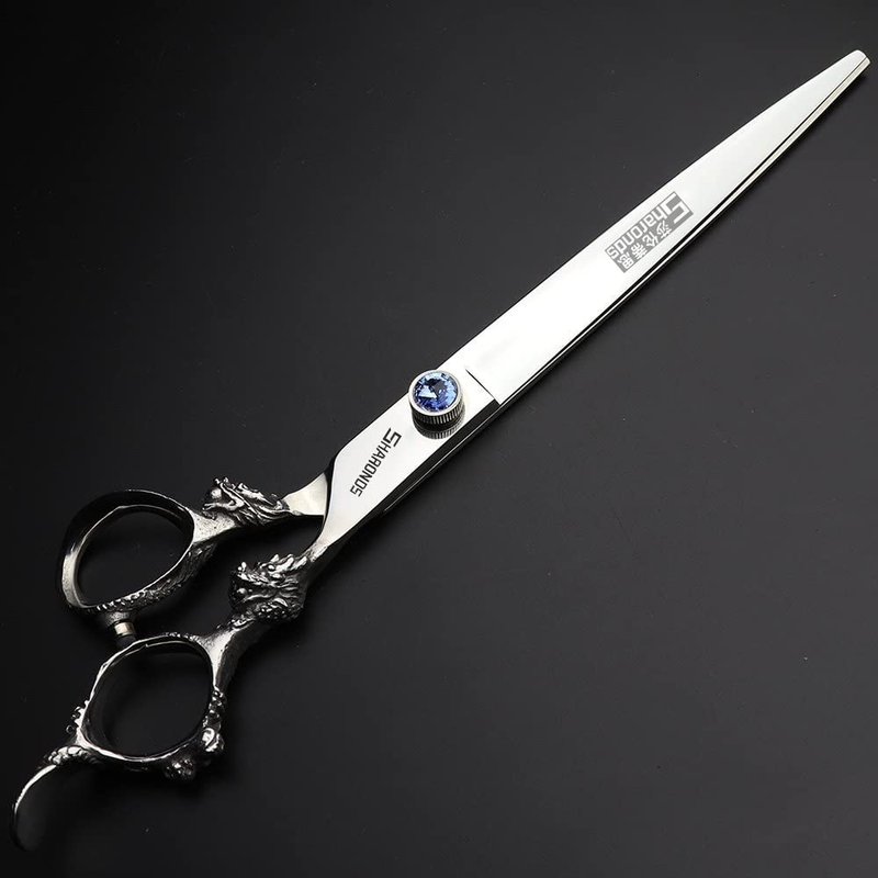 Professional Hairdressing Scissors 7/7.5/8 Inch Hairdressing Scissors Gold and Black Gold Dragon Scissors (9 Inch Flat Scissors)
