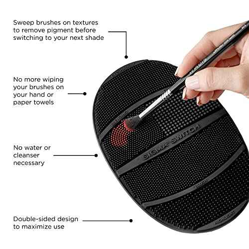 Sigma Switch by Sigma Beauty ? Silicone Makeup Brush Cleaner for Switching Shades and Pigments, Switch Cleaning Mat for Superior Makeup Brush Cleaning Mid-Application (Full Size)