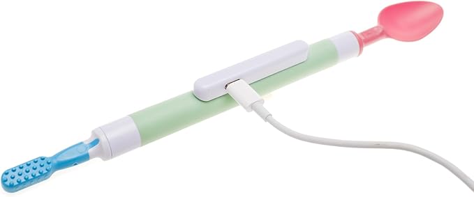 TalkTools Sensi Rechargeable Oral Sensory Therapy Tool with Soft Sensi Jaw Tips – 10-Piece Adjustable Sensory Stimulation Set for Oral Motor Awareness & Feeding Skill Development –Green