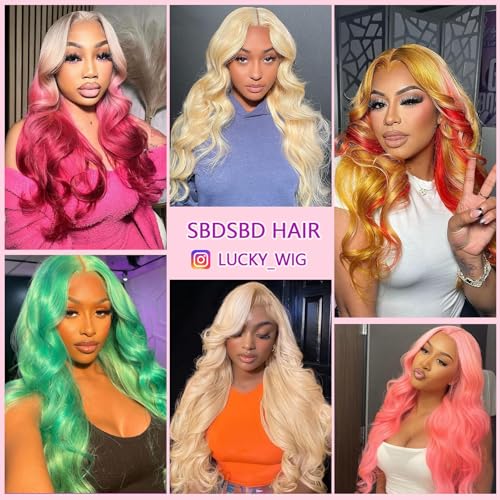 613 13x4 Lace Front Wig Human Hair 200 Density 22 Inch Body Wave Blonde HD Lace Front Wigs Human Hair Pre Plucked with Melted Hairline Tiny Knots Soft Texture Tangle Free Shedding Free Triple Lifespan