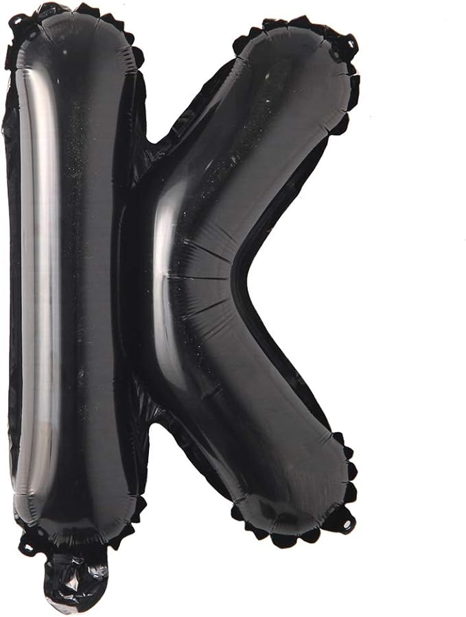 Black 28 inch Letter Balloons Alphabet Number Balloons Foil Mylar Party Wedding Bachelorette Birthday Bridal Baby Shower Graduation Anniversary Celebration Decoration (Can not Float) (28 inch Black K)