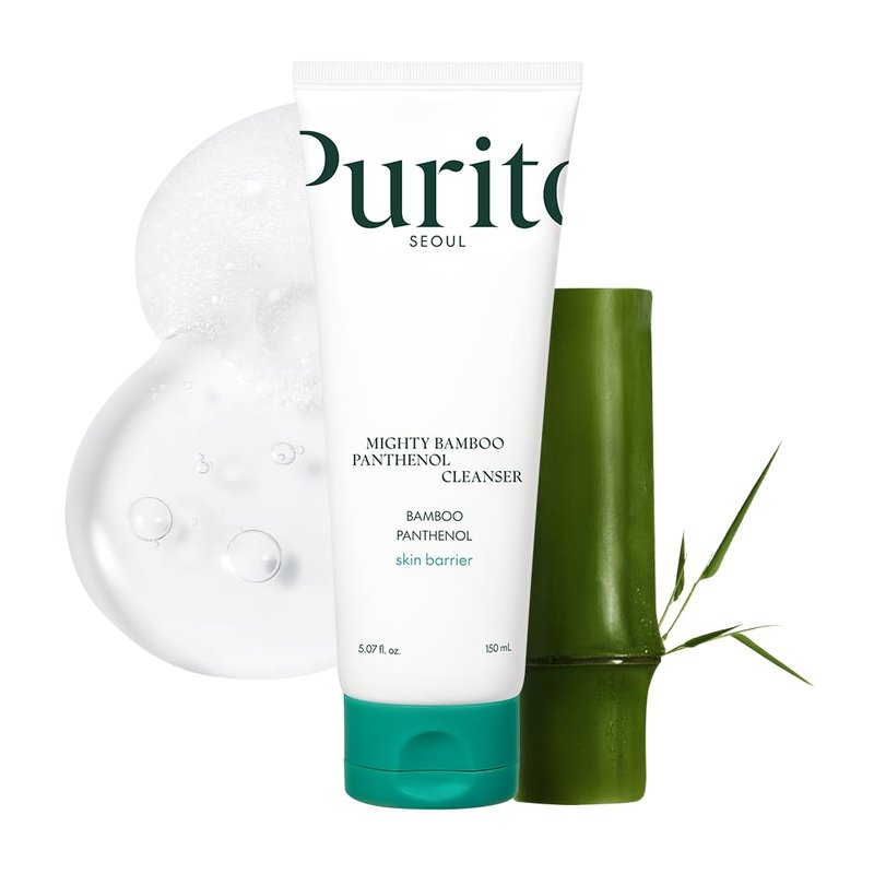 PURITO Mighty Bamboo Panthenol Cleanser, Gentle Face Wash for Moisturizing, Makeup Remover, for Sensitive Skin, Vegan & Cruelty-Free Face Cleanser150ml / 5.07 fl. Oz.