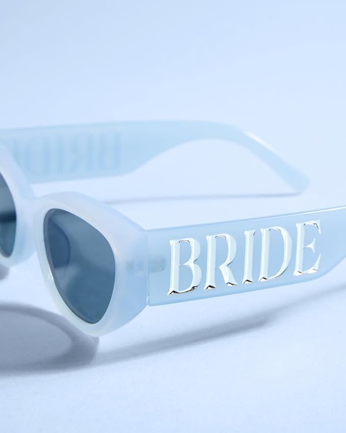 xo, Fetti Blue Bride Sunglasses | Bachelorette Party Sunnies, Engagement Decorations, Bridal Shower Accessory, Bach Supplies, Bridesmaid Favors, Bride To Be Gift