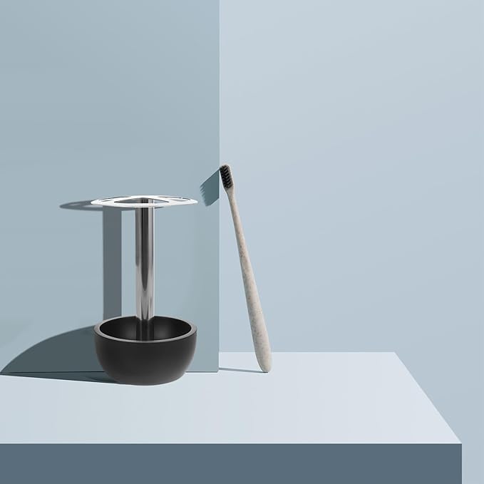Stainless Steel Toothbrush Holder Stand with Drainage for Bathroom Organizer Material Independent Toothbrush Slots to Keep Dry and Sanitary Suitable for Home and Hotel Use