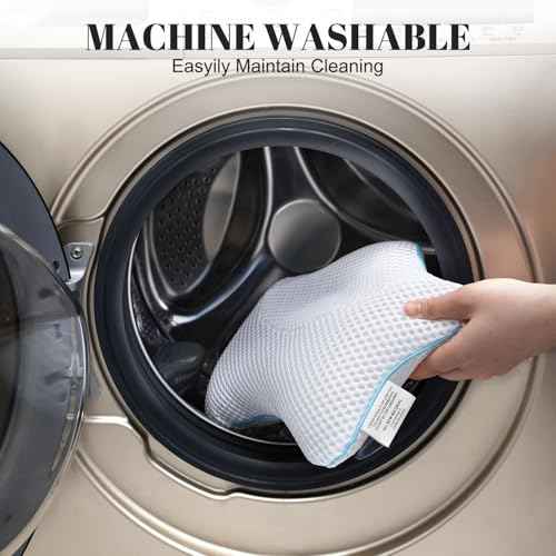 Non Slip Bath Pillow, Luxury Spa Bathtub Head & Neck Rest Support, Permeable Quick Drying Air Mesh Tub Pillow with 4 Large Suction Cups, Fits Any Tubs, Soft and Relaxing