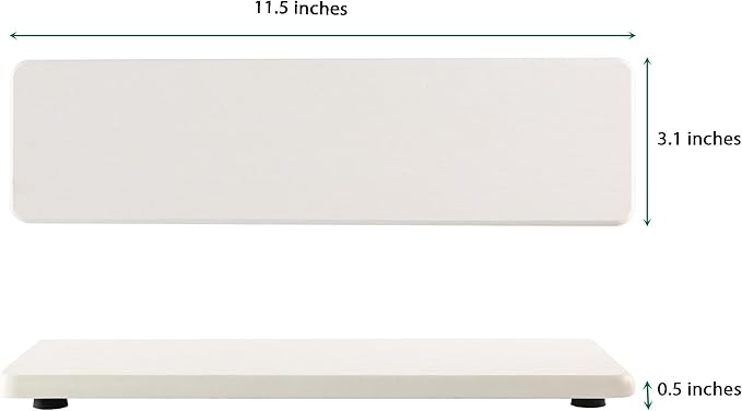 2 Pcs Water Absorbing Stone Trays, Kitchen/Bathroom Sink Soap Dish, Diatomite Tray Used for Hand Soap & Cosmetic Bottles in The Modern Home, 3.15" W x 11.8" L, White