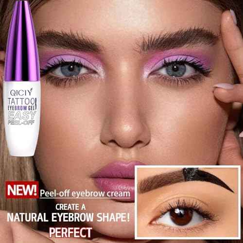 3PCS Easy Peel off Eyebrow Gel, Qiciy Eyebrow Gel Easy Peel Off, Peel Off Eyebrow Waterproof & Sweatproof for All Skin Types (All)