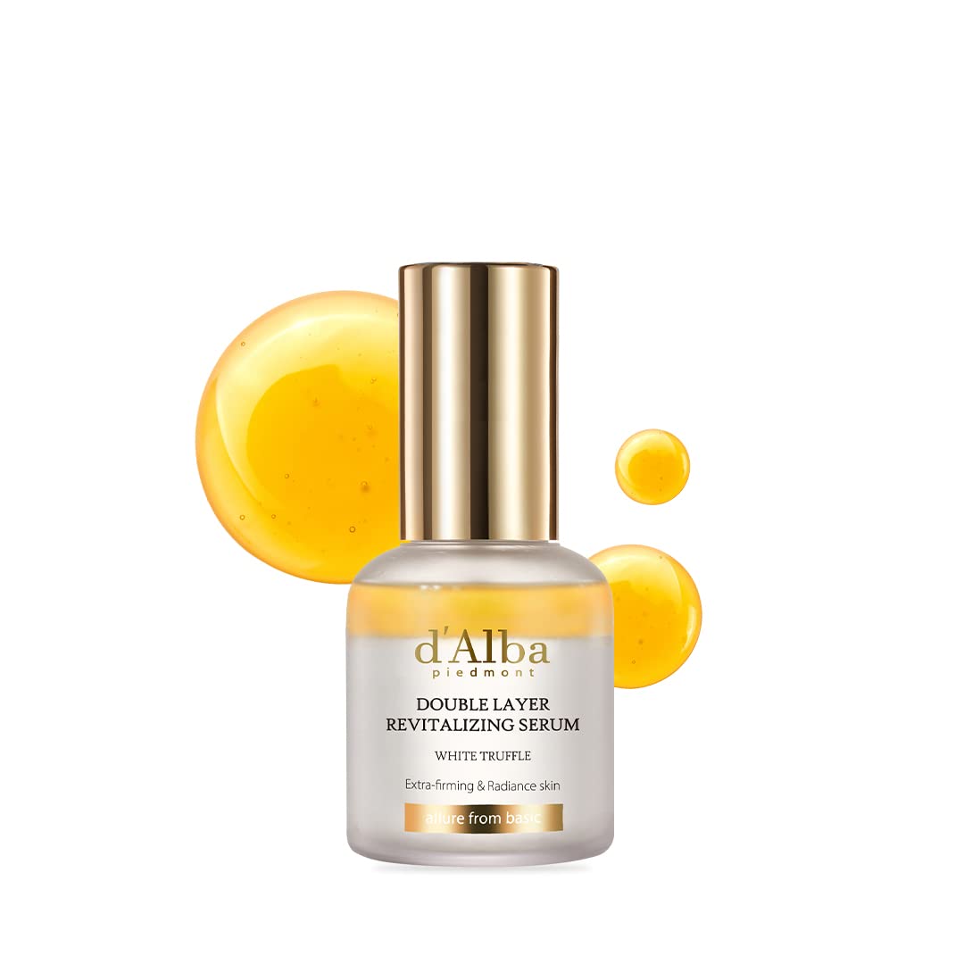 d'alba Piedmont Italian White Truffle Double Layer Revitalizing Serum (1.01 fl.oz), 100hr Hydration, Hyaluronic Acid and Centella Asiatica, Skin Firming and Tightening, Long-lasting Korean Skin Care