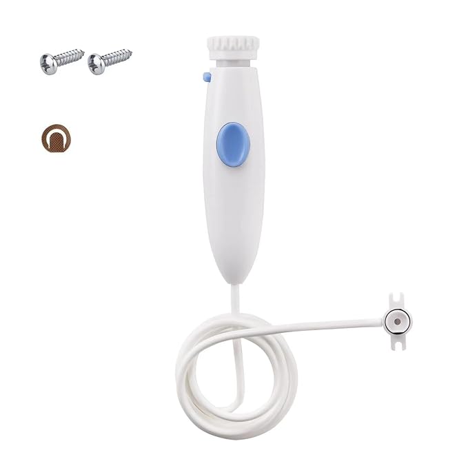Replacement Hose and Handle Parts Compatible with Waterpik Water Flosser WP-100 WP-140 WP-150 WP-900 Series Oral Irrigator, Plastic Handle, Oral Hygiene Accessories (Pause Button)