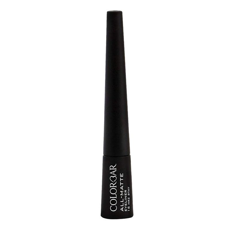 Colorbar All-Matte Eye Liner - Liquid Eyeliner with Innovative Applicator for Precision - Quick-Drying and High-Pigment - 001 Matte Black - 0.08 oz