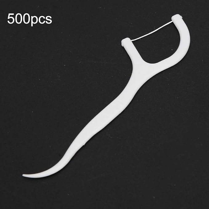 500pcs Disposable Floss Sticks, Teeth Removal Oral Care Tool with Non Slip Handle, for Effectively Clean Teeth and Gums