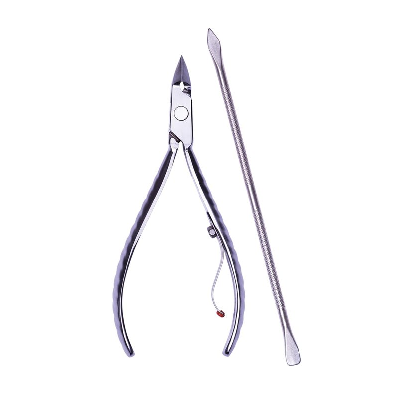 Mundial Professional 778-E Cuticle Nipper Full Jaw Duplex Pusher Scraper Set - Precise Durable Cuts for Nails, Hygienic Sterilization, Rust-Resistant