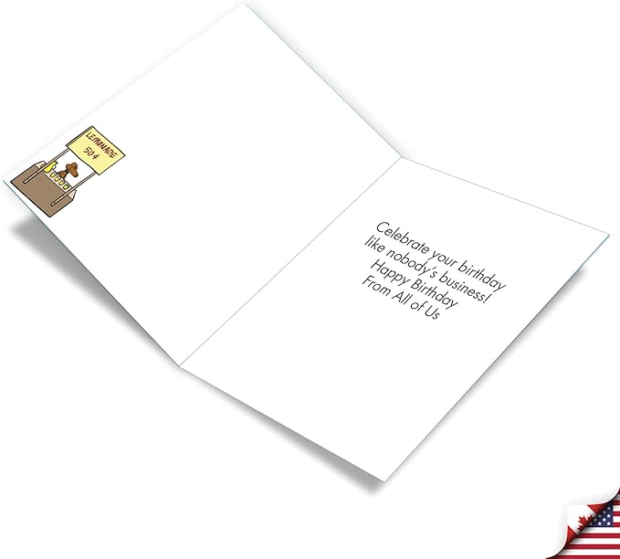 NobleWorks Jumbo Hysterical Birthday Paper Card From Us 8.5 x 11 Inch with Envelope (1 Pack) Big, Jumbo Bday Dog Business J6374BDG-US