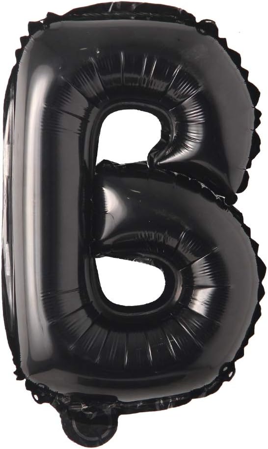 Black 28 inch Letter Balloons Alphabet Number Balloons Foil Mylar Party Wedding Bachelorette Birthday Bridal Baby Shower Graduation Anniversary Celebration Decoration (Can not Float) (28 inch Black B)