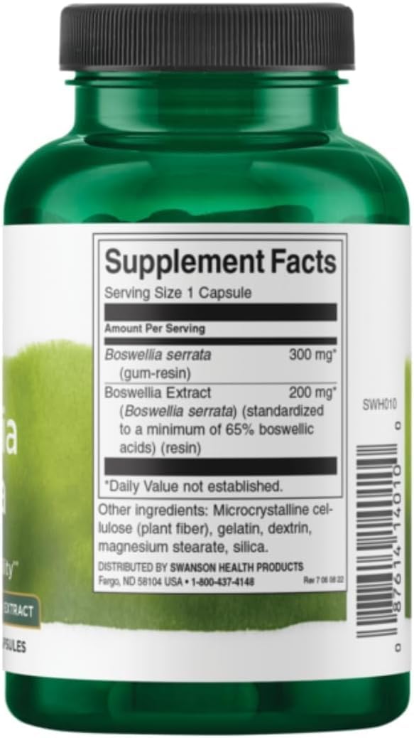 Swanson Boswellia Serrata (Standardized) 200 Milligrams 120 Capsules