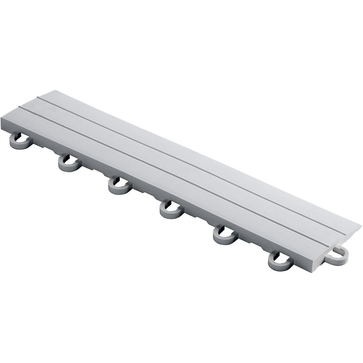 Speedway Diamond Looped Edge for Interlocking Garage Floor Tiles, 12 x 2.75-Inch, Silver, 10 Piece Set