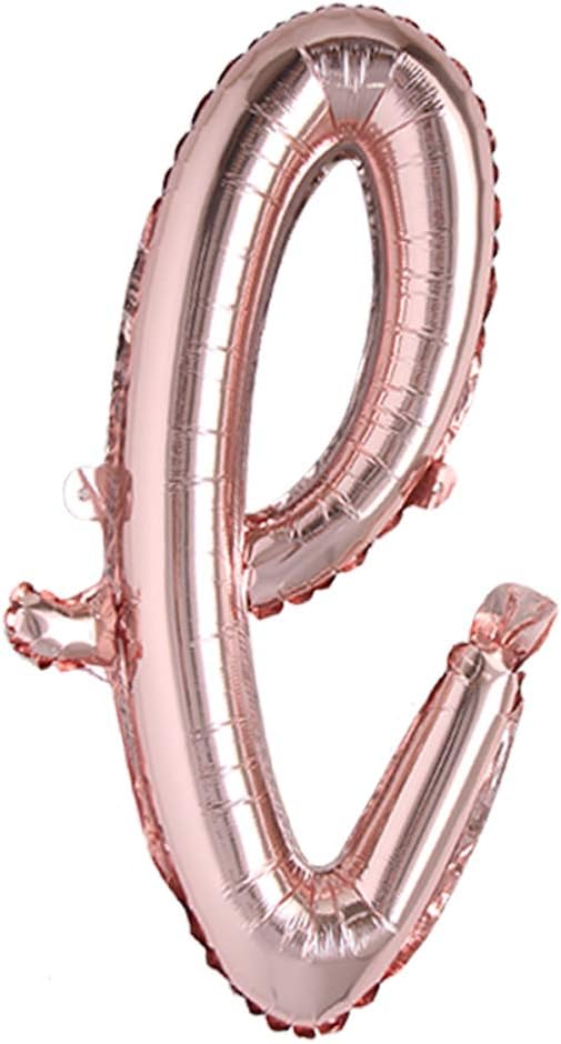 18 Inch Rose Gold Happy Birthday Balloons - Lowercase Handwriting Style Letters for Birthday Party Decoration (18 Inch Rose Gold L)