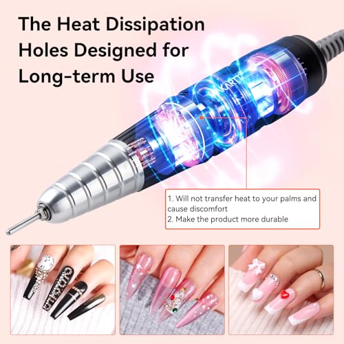 Makartt Nail Drill Handpiece for Up200 Machine:Professional Electric File Remove Gel Polish Poly Nail Gel Black B-05 Removing for Removing Acrylic Nail Polish Acrylic Nail Tools Black