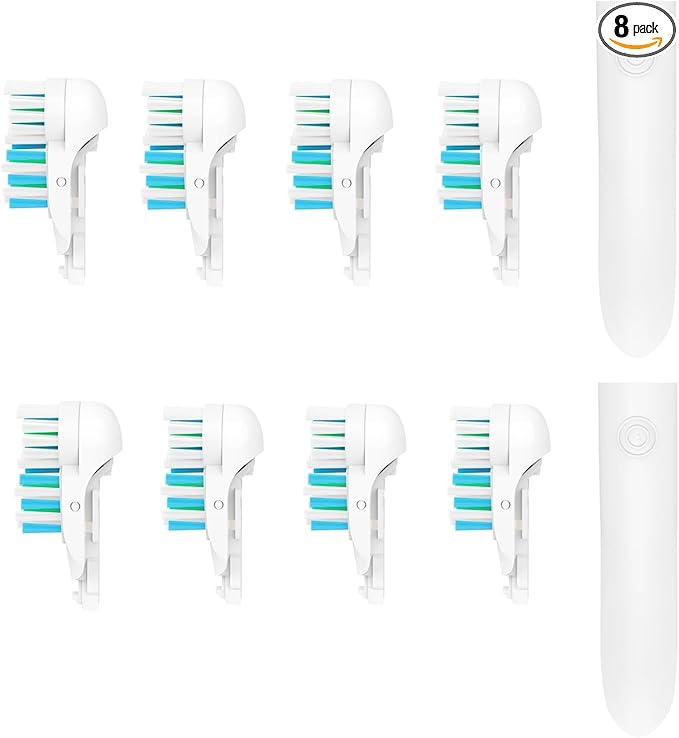 8X Electric Spin Toothbrush Heads Replacement Sensitive Dual Clean Rotating Sets Fit for Braun Oral B Cross Power 4732 3733 4734 Family Bathroom Necessary