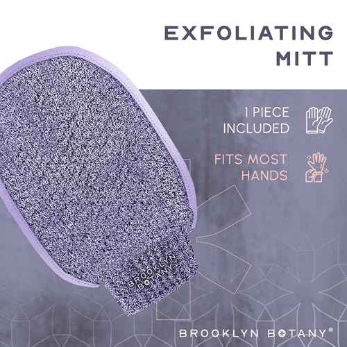 Brooklyn Botany Exfoliating Mitt for Bath and Shower ? Heavy Duty Exfoliating Body Scrubber for Massage and Dead Skin Remover for Body ? 1 Mitt