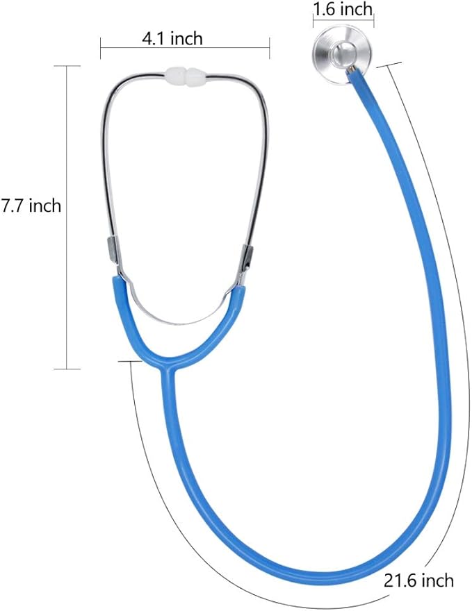 Zcaukya Kids Stethoscope, Real Working Nursing Stethoscope for Kids Role Play, Doctor Game (Blue)