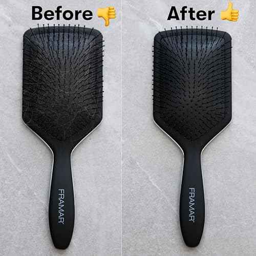 FRAMAR Premium Hair Brush Cleaner Tool ? Hairbrush Cleaner Tool, Brush Cleaner Tool for All Types, Comb Cleaner ? 2 in 1 Design Removes Hair & Build up Instantly ? Pink