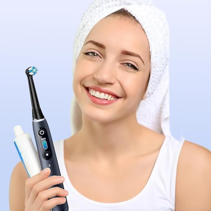 IO Brush Heads Compatible with Oral B IO 2/3/4/5/6/7/8/9/10/Deep Clean Electric Toothbrushes, Replacement Heads Compatible with Oral B IO with Medium Bristles (6 Black)