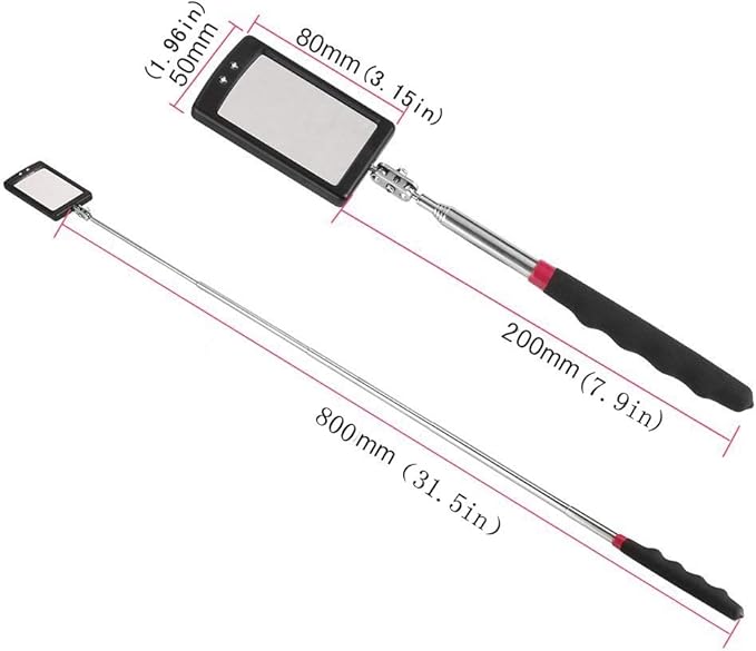 Telescoping inspection mirror with LED lights，Flexible Claw Grabber Tool Magnetic 4 Claw Picker. Combination tool set. Easy to extendable observe and grab the items in the gap picker upper grabber