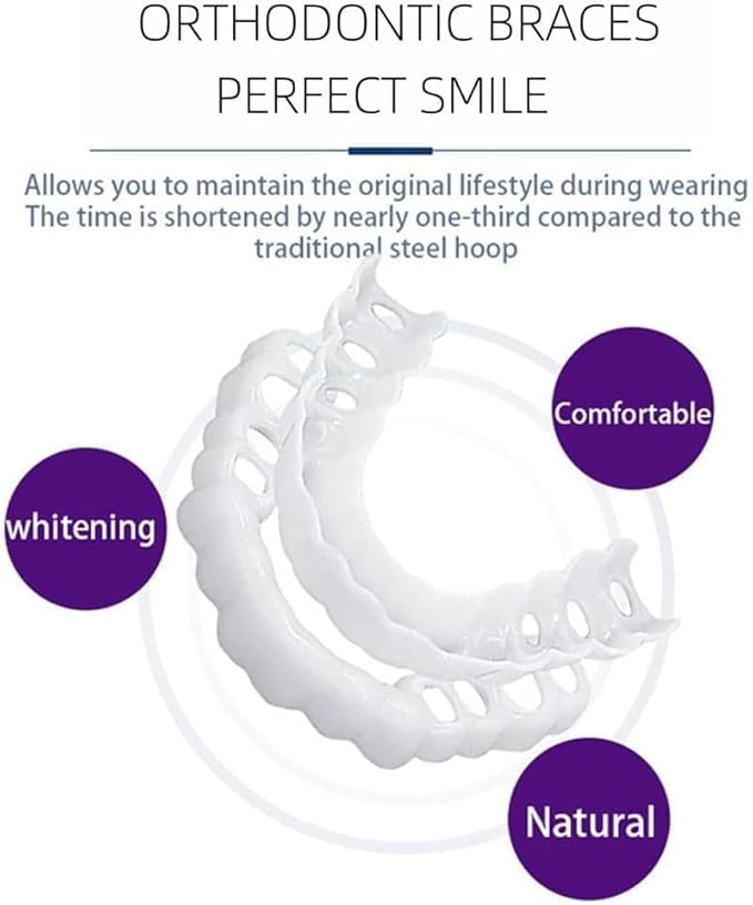 2 Pairs, Temporarily Adjustable for Men and Women, Regain Confidence Smile Teeth Whitening Kits(White) (1)