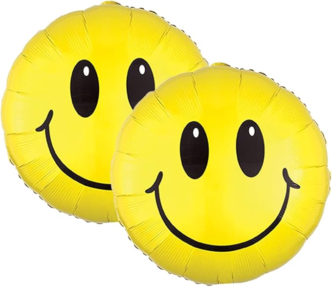 Set of 2 Smiley Face 28" Foil Party Balloons