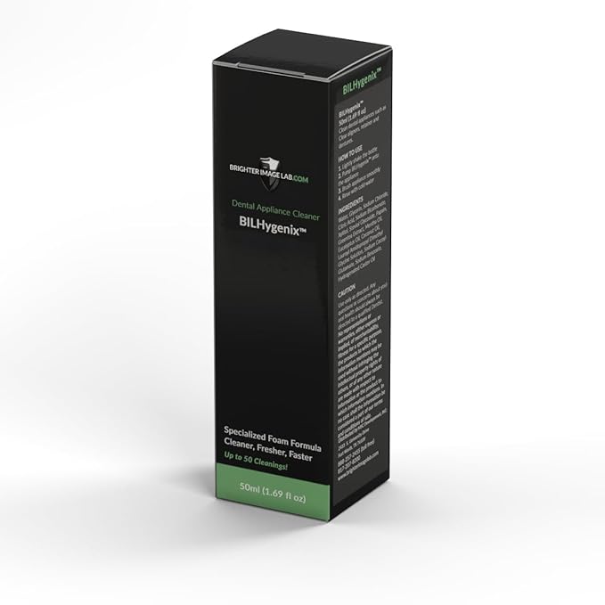 BILHygenix™ Foam Retainer Cleaner & Denture Cleaner | Fast-Acting Dental Appliance Cleaner for Retainers, Dentures, and Removable Veneers | Cleans, Brightens, and Freshens Breath | Brighter Image Lab