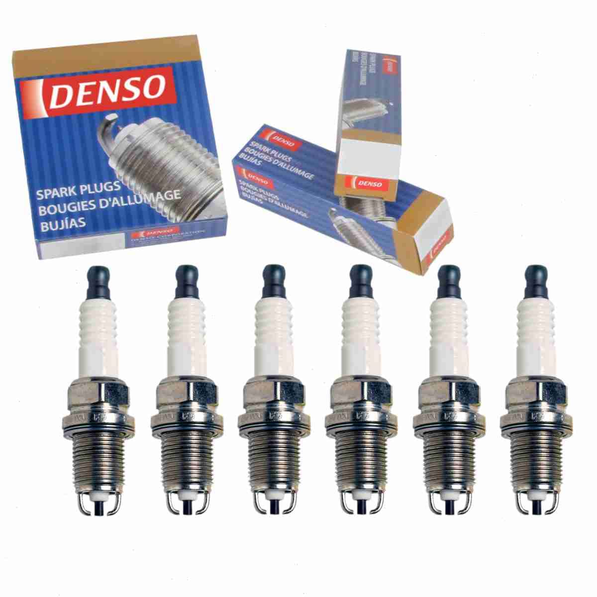 6 pc DENSO Standard Spark Plugs compatible with Toyota Tundra 3.4L V6 2000-2004