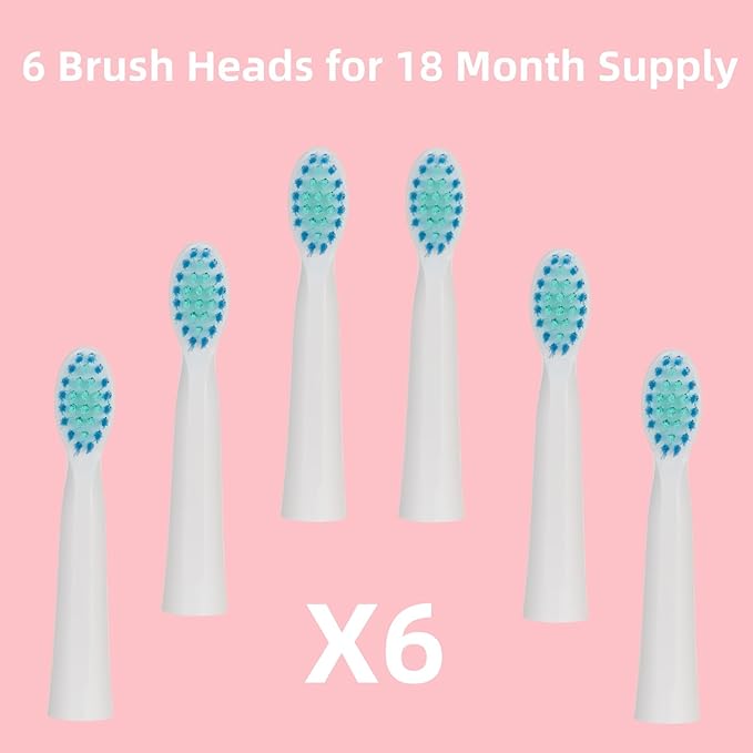 Diamond Sonic Electric Toothbrush Bling Rechargeable Toothbrushes for Adults with 6 Brush Heads Vibrating Toothbrush-5 Modes, USB-C Fast Charge,2Min Smart Timer,IPX7 Waterproof(White)