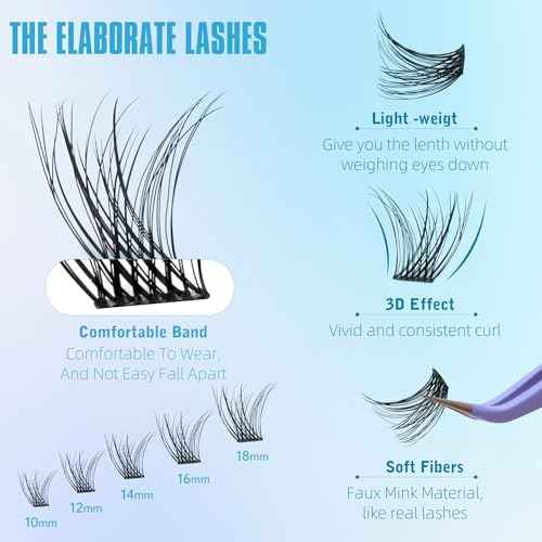 Short Lash Clusters Wispy C Curl Eyelash Clusters 10-12MM Individual Eyelashes Natural Cluster Eyelash Extensions Natural Looking Cluster Lashes by Geeneiya£¨154PCS, C Curl, 10-12mm)