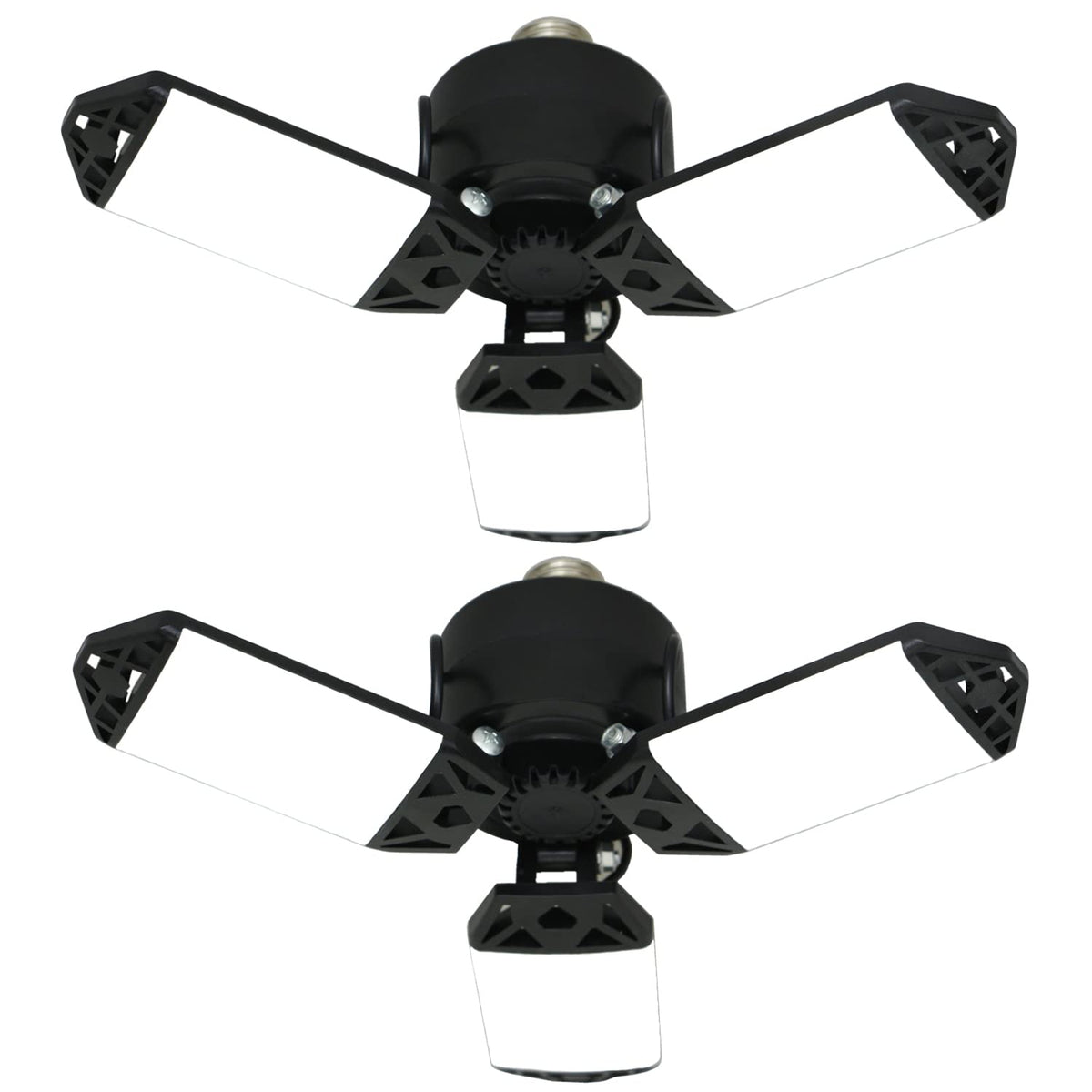 2Pack 80W LED Garage Light, 8000 Lumen Ceiling Lights with 3 Adjustable Panels, 6500K Daylight Light Bulb Fixture LED Lights for Garage, E26/E27 LED Shop Lights, Attic Workshop LED Bay Light