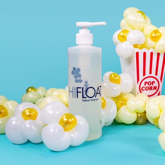 HI-FLOAT Balloon Treatment 16 oz – Extends Float Time for Helium-Filled Latex Balloons – Treats Up to 100 (11-Inch) Balloons – Non-Toxic, Biodegradable Balloon Sealant