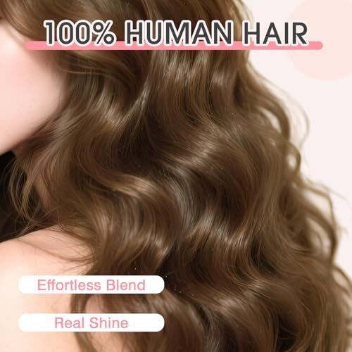 TESS Real Hair Toppers for Women Handmade Lace Base Womens Clip In Hairpieces with Bangs 5 Clips Natural Coverage Soft and Secure 2¡¿6", Nature Black