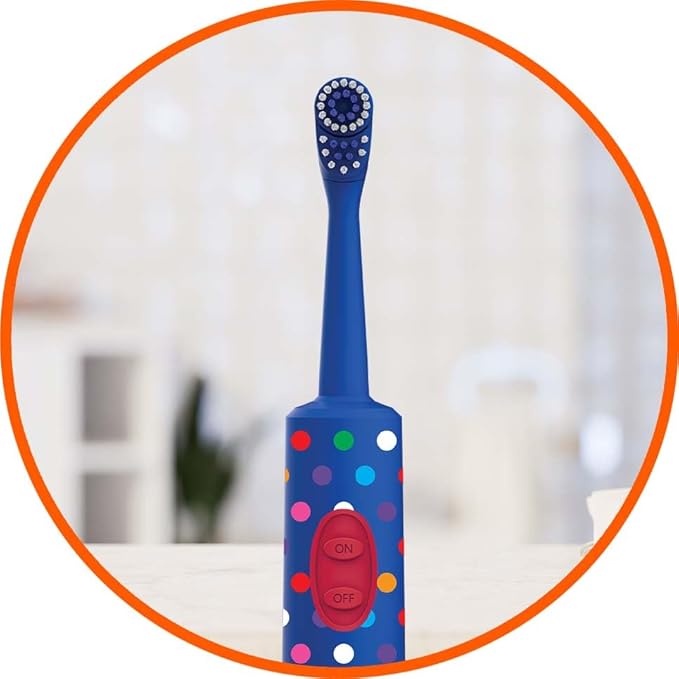 Amazon Basics Kids Battery Powered Toothbrush, 2 Count, 1 Pack (Previously Solimo)