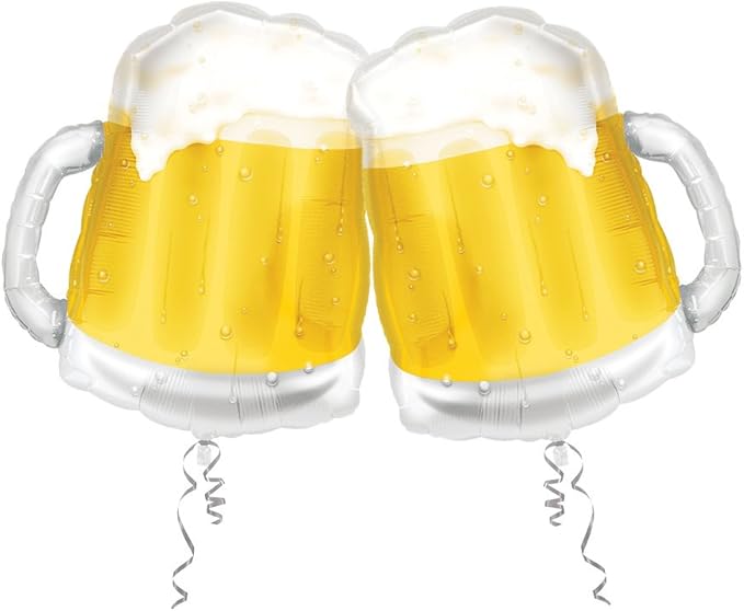 Set of 2 Foaming Beer Mug 23" Foil Party Balloons