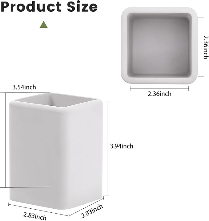 Luxspire Toothbrush Holders, Fast Drying Toothbrush Holders for Bathroom, Diatomite Toothbrush Cups Electric Toothbrush and Toothpaste Holder for Bathroom Countertop, Light Gray