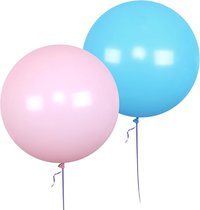 AZOWA 24 Inch Pink and Blue Balloon 10 Large Balloons for Wedding Birthday Baby Shower Decoration