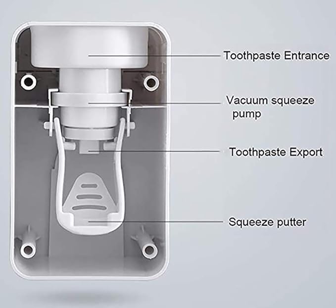Automatic Toothpaste Dispenser for Kids, Toothpaste Squeezer for Kids & Family Shower Decor, is Wall Mounted Bathroom Accessories Organizer. (Grey+Black, TD27)