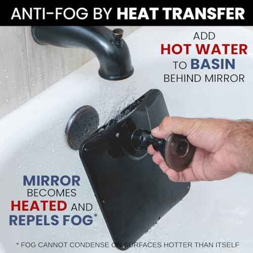 MIRRORVANA Fogless Shower Mirror for Shaving with Upgraded Suction, Dual Anti Fog Design, Shatterproof Surface & 360¡Æ Swivel, 8" x 7"