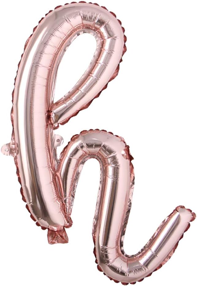 18 Inch Rose Gold Happy Birthday Balloons - Lowercase Handwriting Style Letters for Birthday Party Decoration (18 Inch Rose Gold H)