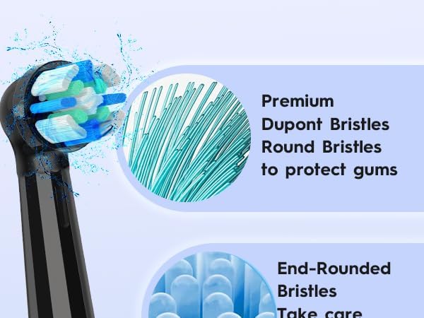 IO Replacement Heads Compatible with Oral B IO 2/3/4/5/6/7/8/9/10/Deep Clean Electric Toothbrushes, Brush Heads Compatible with Oral B IO with Medium Bristles (12 Black/White)