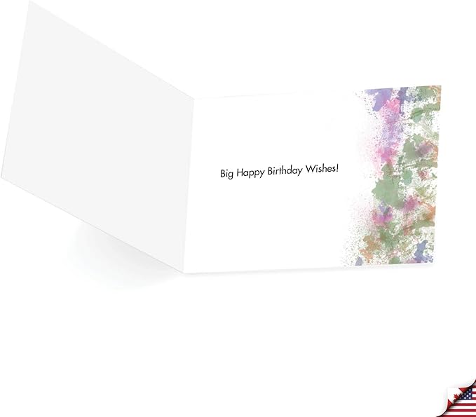 The Best Card Company - 1 Happy Birthday Card with Envelope - Adorable Colorful Animals, Fun Whimsical Notecard - Funky Rainbow Wildlife - Elephant CQ4948JBDG