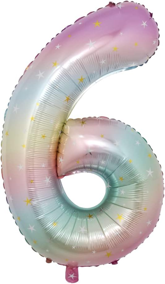 40 inch Rainbow Star Gradient Colorful Big Size Number Foil Helium Balloons Birthday Party Celebration Decoration Large globos (40 inch Rainbow Star 6)